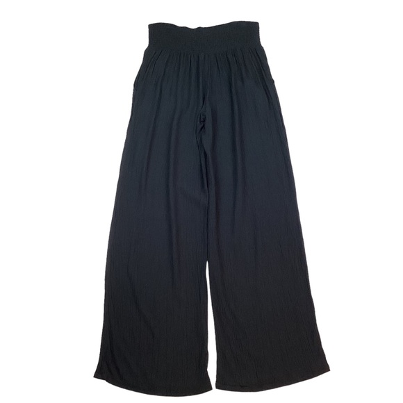 Three Dots Wide Leg Pant Black Crepe - Picture 13 of 14